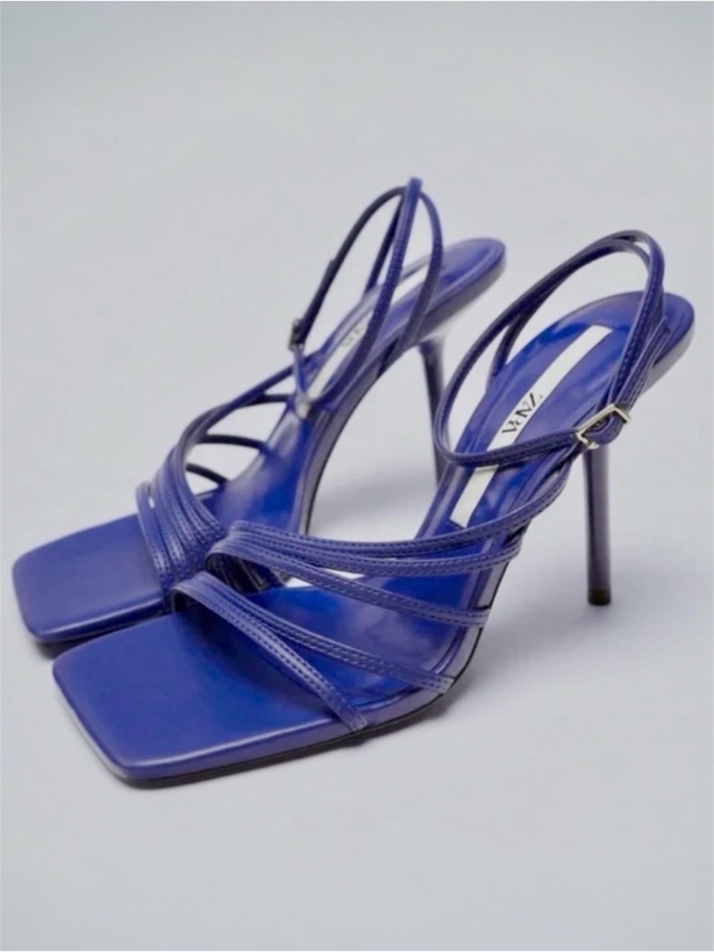 Zara Royal Blue Strappy Sandals Heels Size 6, New with tags